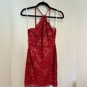 Lulu’s medium red lace mini dress. $25 OBO.